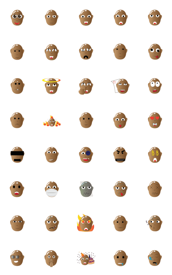 [LINE絵文字]emoji human baldの画像一覧