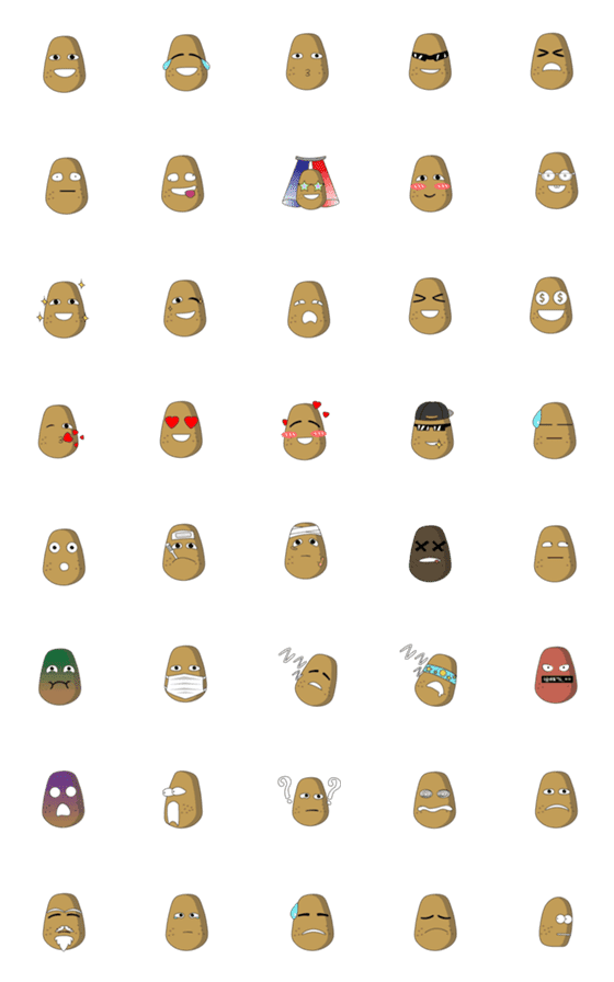 [LINE絵文字]emoji happy potatoの画像一覧