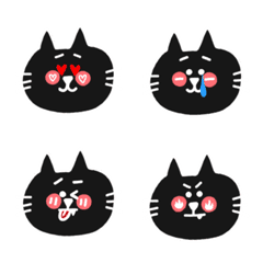 [LINE絵文字] blush cat_blackの画像