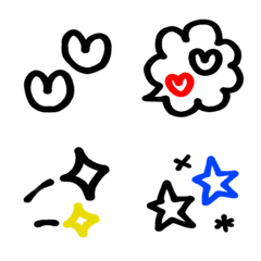 [LINE絵文字] いっぱいのハート、キラキラ、星♡☆の画像