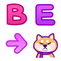 [LINE絵文字] english alphabet-Purple/ Funny shiba inuの画像