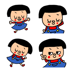 [LINE絵文字] riekimのおかっぱの女の子絵文字の画像