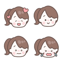 [LINE絵文字] 使いやすい女の子のリアクション絵文字の画像