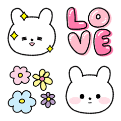 [LINE絵文字] シンプル♡うさぎの日常絵文字の画像