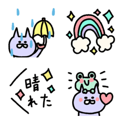 [LINE絵文字] ゆめねこ 動く絵文字 4 梅雨に使える絵文字の画像