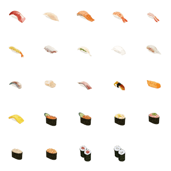 [LINE絵文字]リアルな寿司の絵文字の画像一覧