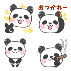 [LINE絵文字] パンダ♡スタンプ絵文字の画像