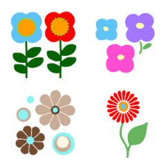 [LINE絵文字] レトロな花絵文字2の画像