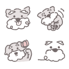 [LINE絵文字] ふんわりシンプルなシュナウザー絵文字の画像