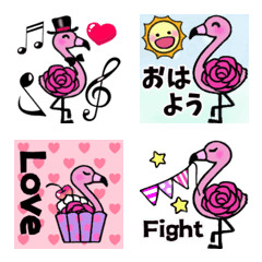[LINE絵文字] ローズフラミンゴ絵文字の画像