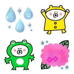 [LINE絵文字] ゆるクマさんの雨の季節だよの画像