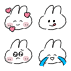 [LINE絵文字] しろいうさぎ③絵文字記号の画像