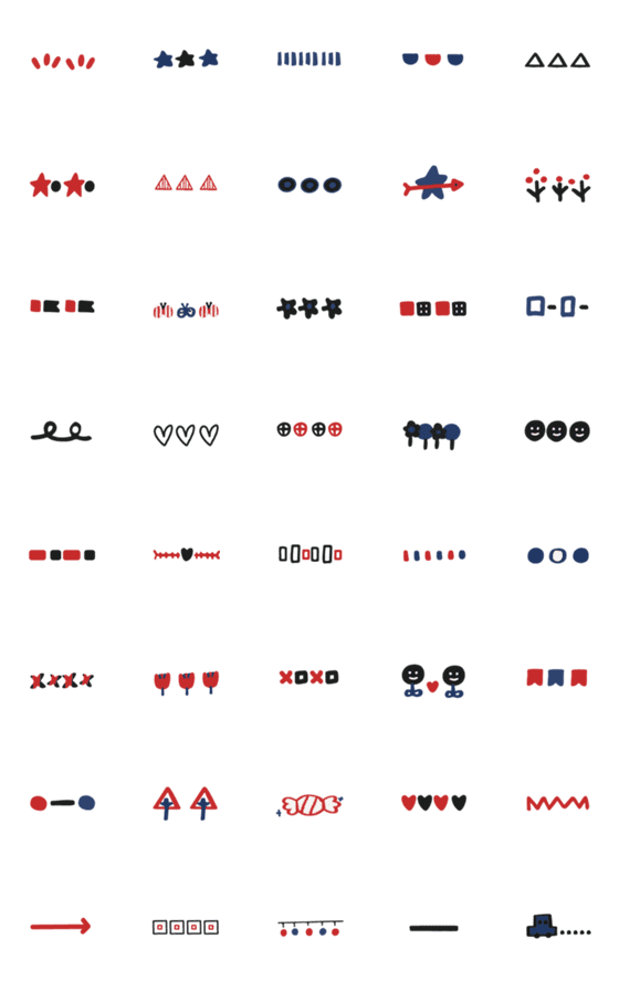 [LINE絵文字]Simple retro style color divider2の画像一覧