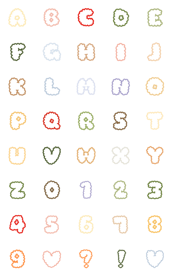 [LINE絵文字]Alphabet colorfulの画像一覧