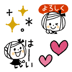 [LINE絵文字] ▶︎動く♪大人シンプル♡ボブGIRL2の画像