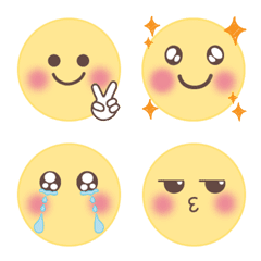 [LINE絵文字] Cute Round Facesの画像