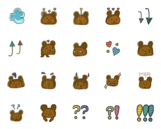 [LINE絵文字]Daily use Emoji Bear Life NO.2の画像一覧