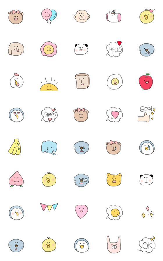[LINE絵文字]ゆかいな仲間たちの画像一覧
