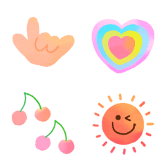 [LINE絵文字] 動く♪虹色ハートやI♥U♪日常絵文字❤️の画像