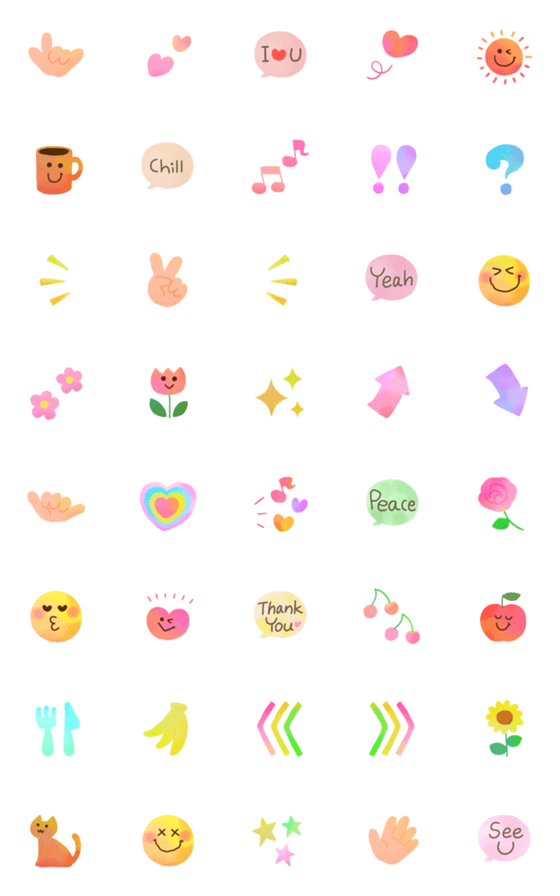 [LINE絵文字]動く♪虹色ハートやI♥U♪日常絵文字❤️の画像一覧