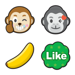 なかよし モンキー＆ゴリラ 絵文字の絵文字メイン画像