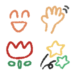 [LINE絵文字] くれよんみたいな線画絵文字2の画像