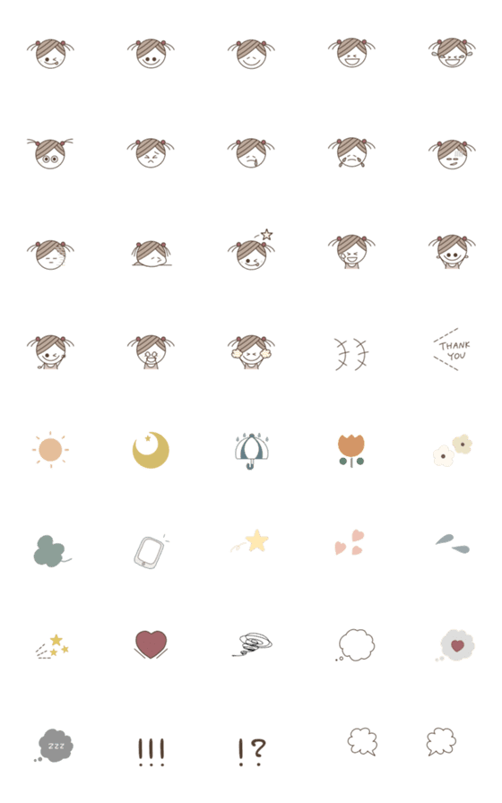 [LINE絵文字]シンプルGIRLの画像一覧