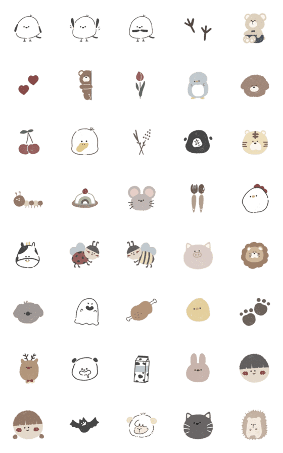 [LINE絵文字]ゆるい動物えもじの画像一覧