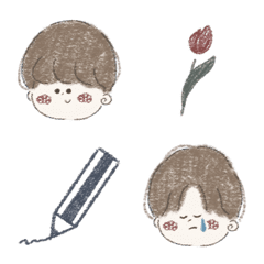 [LINE絵文字] 男の子と基本的な絵文字の画像