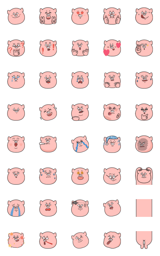 [LINE絵文字]Hey Pig！ Emojiの画像一覧