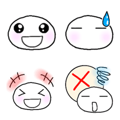 [LINE絵文字] 丸いけど丸すぎない顔絵文字の画像