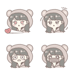 [LINE絵文字] Cute bear girl ！の画像