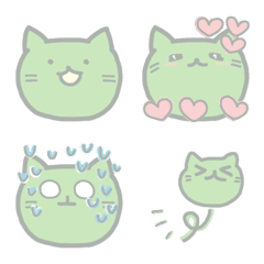 [LINE絵文字] ゆるねこ♡みどり①の画像