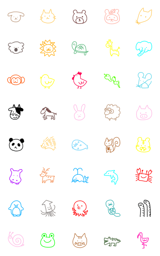 [LINE絵文字]いきものらくがき絵文字の画像一覧