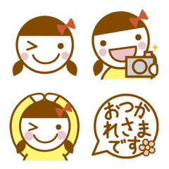 [LINE絵文字] シンプル☆女の子の絵文字☆まるみの画像