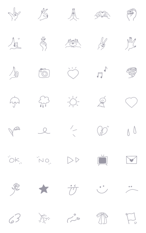 [LINE絵文字]ハンドサインと記号の画像一覧