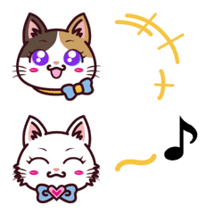 [LINE絵文字] 三毛猫とスコティッシュフォールドの画像