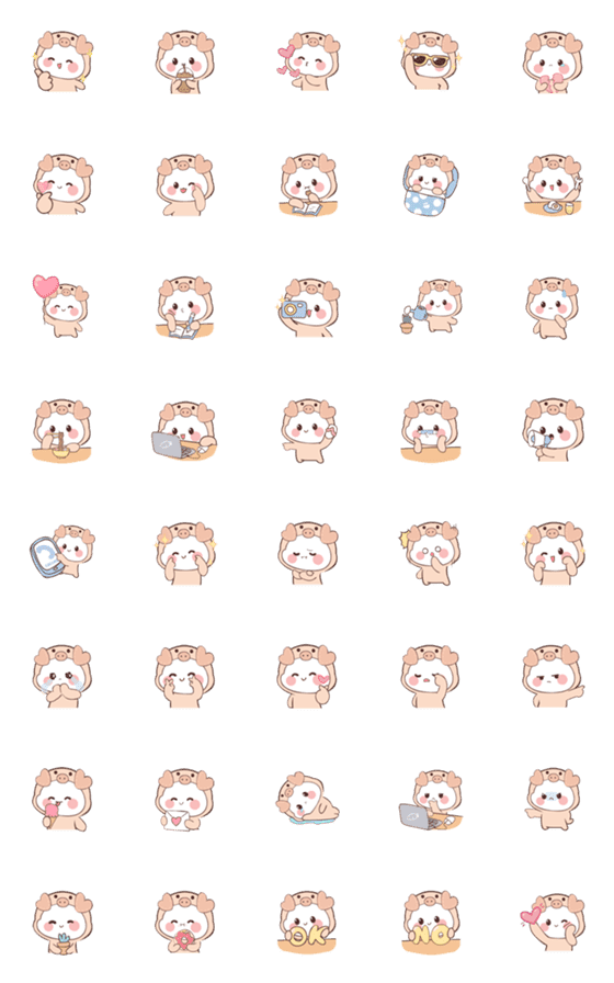 [LINE絵文字]Piggy Wiggy！ (Emoji)の画像一覧
