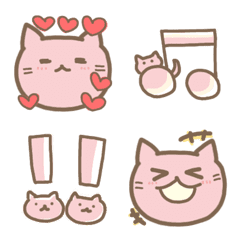 [LINE絵文字] ゆるねこ♡ピンク①の画像