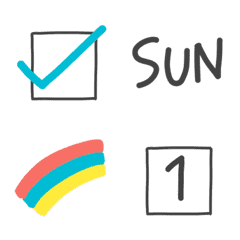 [LINE絵文字] シンプルな動くスケジュール絵文字の画像