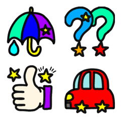 [LINE絵文字] カラフルシンプル☆の画像