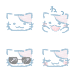 [LINE絵文字] 水色ねこ*絵文字の画像