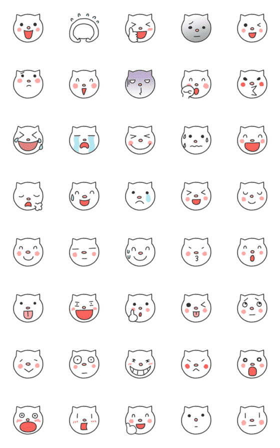 [LINE絵文字]しろねこちゃんの画像一覧