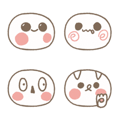 [LINE絵文字] Little White Kaomoji 4の画像