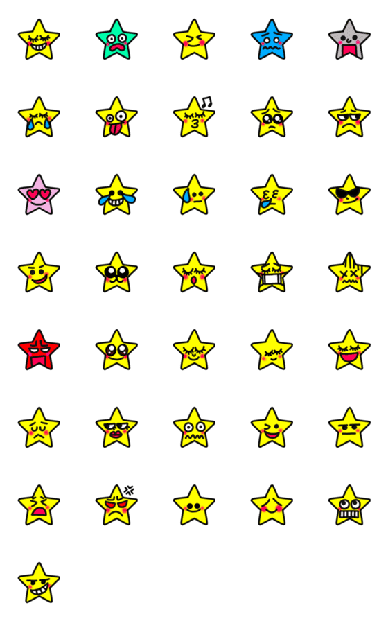 [LINE絵文字]★顔文字の画像一覧