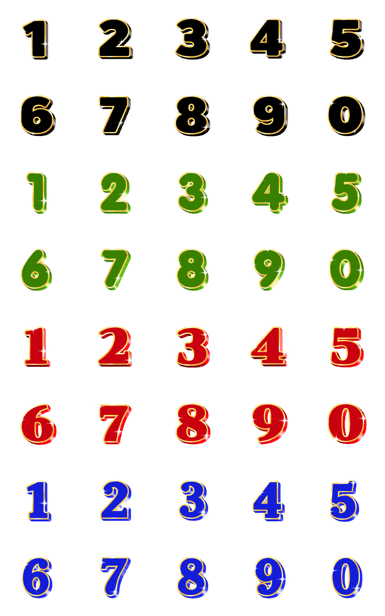 [LINE絵文字]Number classic gold emoji animationの画像一覧