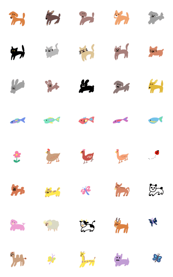 [LINE絵文字]いろいろ動物絵文字の画像一覧