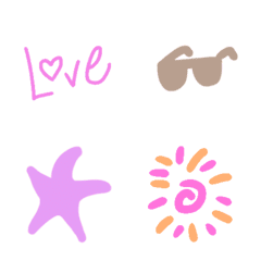 [LINE絵文字] Retro Summer Cute emojiの画像
