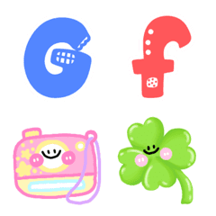 [LINE絵文字] Alphabet adorable pastel cute emojiの画像