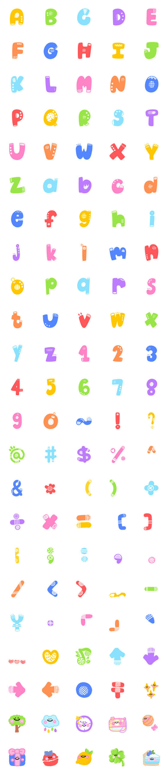 [LINE絵文字]Alphabet adorable pastel cute emojiの画像一覧